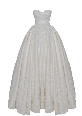 Üç Boyutlu Dantel Uzun Kuyruklu Gelinlik