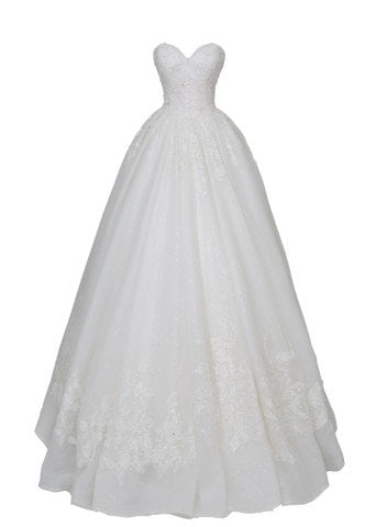 Starplez Dantel Detaylı Kabarık Gelinlik