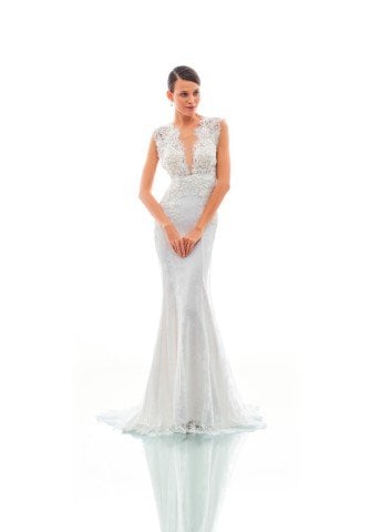 İşlemesiz Lace Fransız Dantelli Balık Model Gelinlik